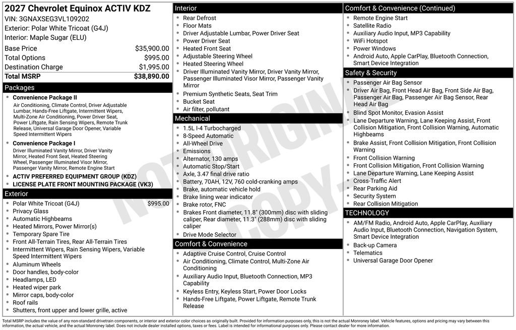 New 2027 Chevrolet Equinox ACTIV AWD/4WD image 33
