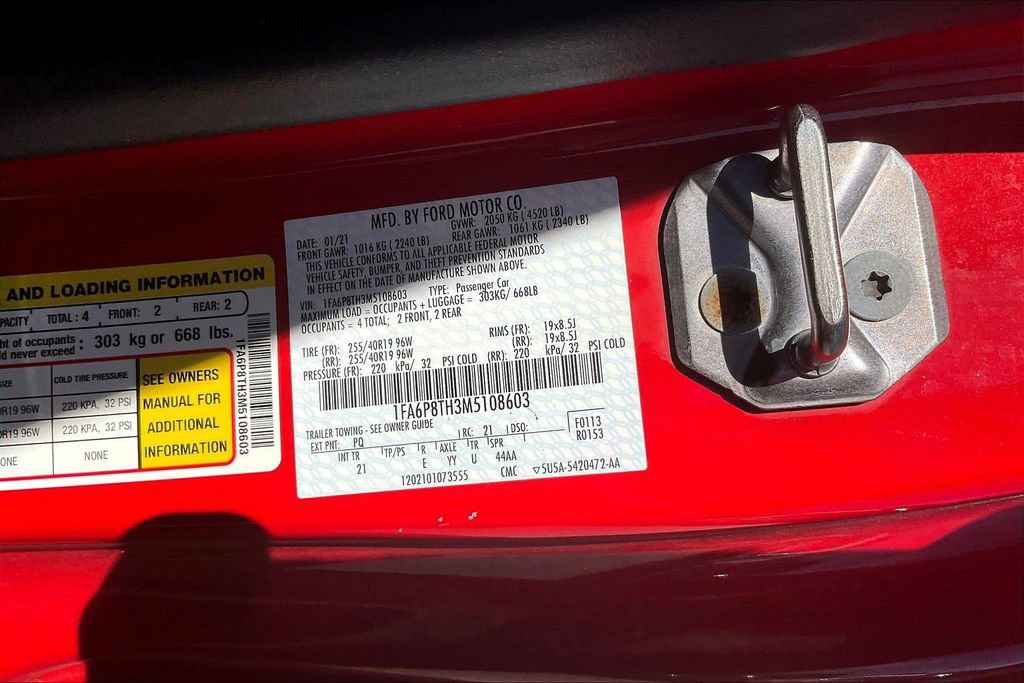 Certified 2021 Ford Mustang Coupe w/ Equipment Group 101A RWD image 10