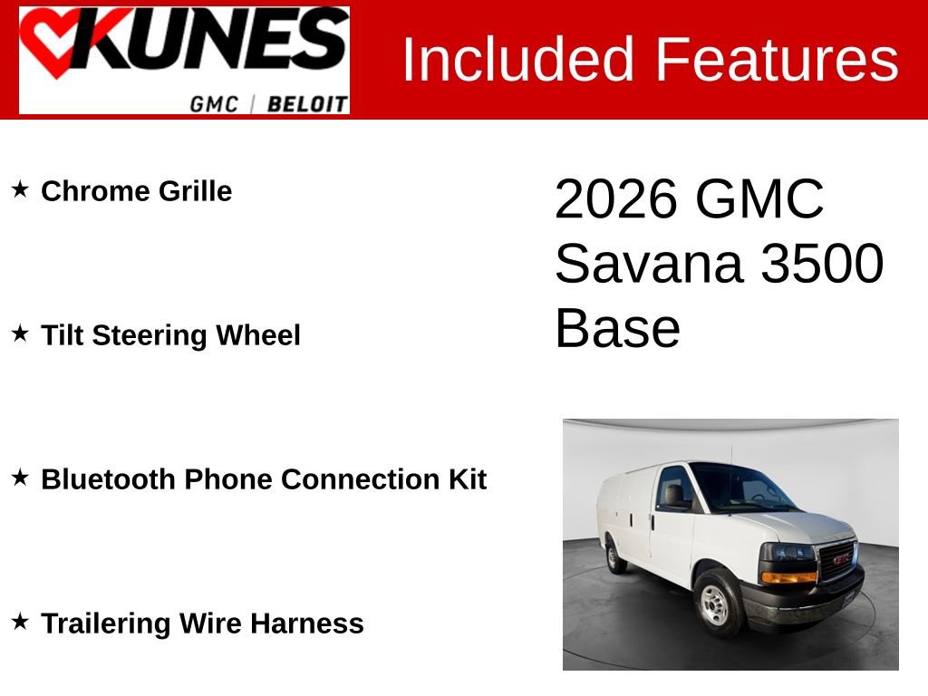 New 2026 GMC Savana 3500 w/ Driver Convenience Package RWD image 3