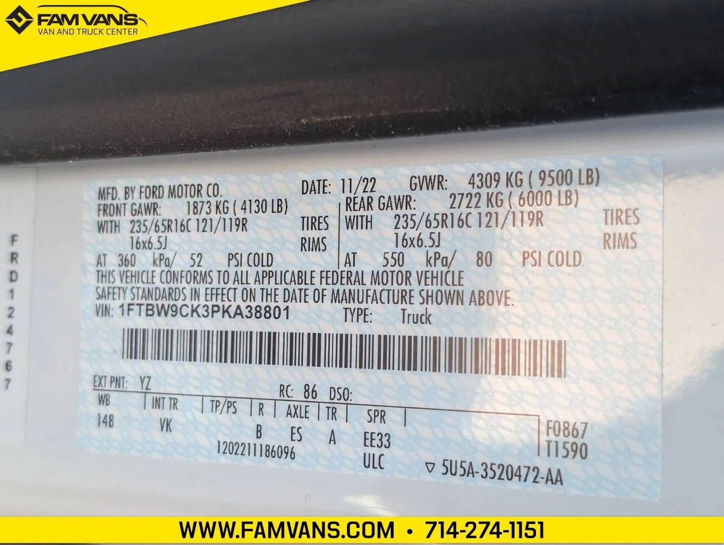 Used 2023 Ford E-Transit Medium Roof RWD image 27
