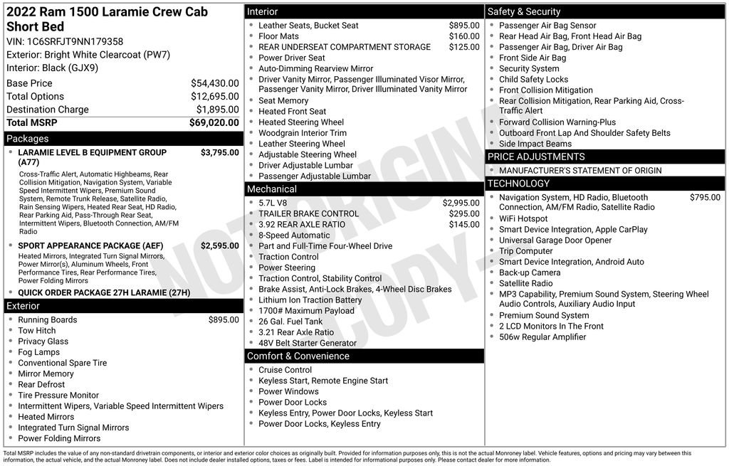 Certified 2022 RAM 1500 Laramie AWD/4WD image 7
