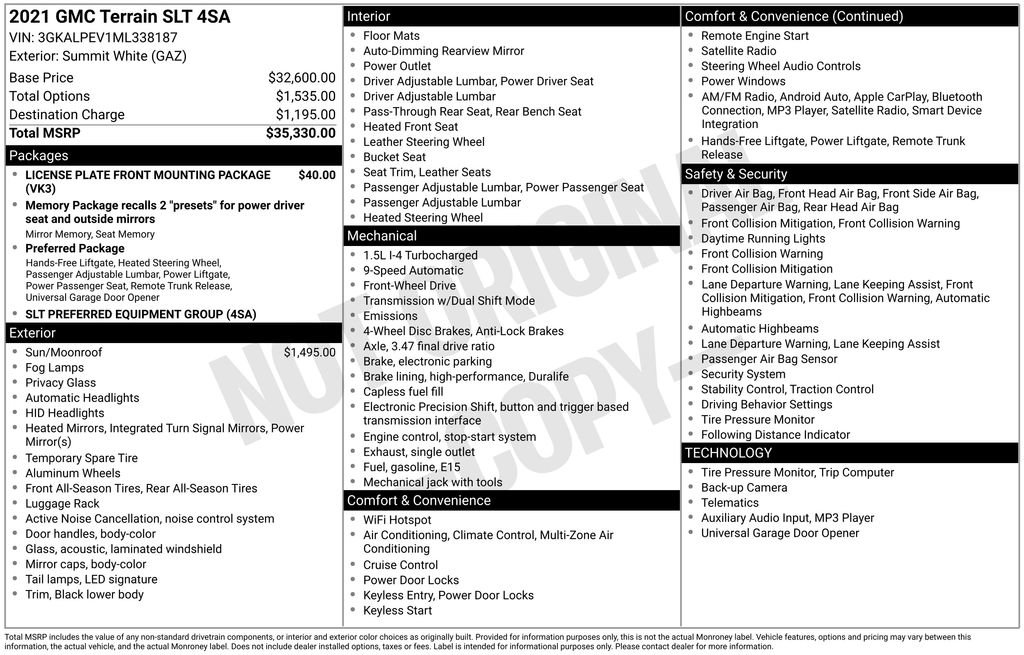 Certified 2021 GMC Terrain SLT image 46