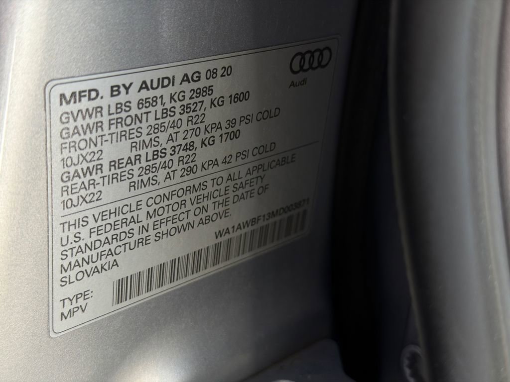 Used 2021 Audi SQ8 Premium Plus w/ SQ8 Black Optic Package image 36