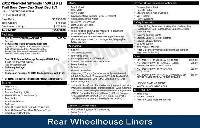 Used 2022 Chevrolet Silverado 1500 LT Trail Boss w/ Bed Protection Package AWD/4WD image 14