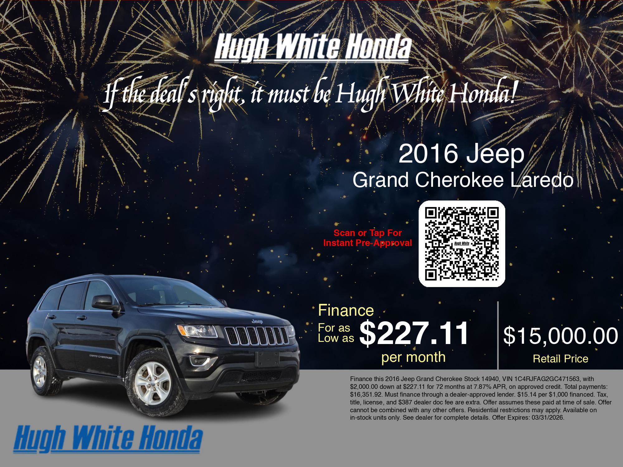 Used 2016 Jeep Grand Cherokee Laredo w/ Quick Order Package 23E image 3
