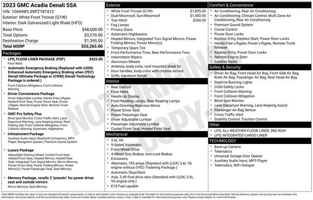 Used 2023 GMC Acadia Denali w/ LPO, Floor Liner Package image 6