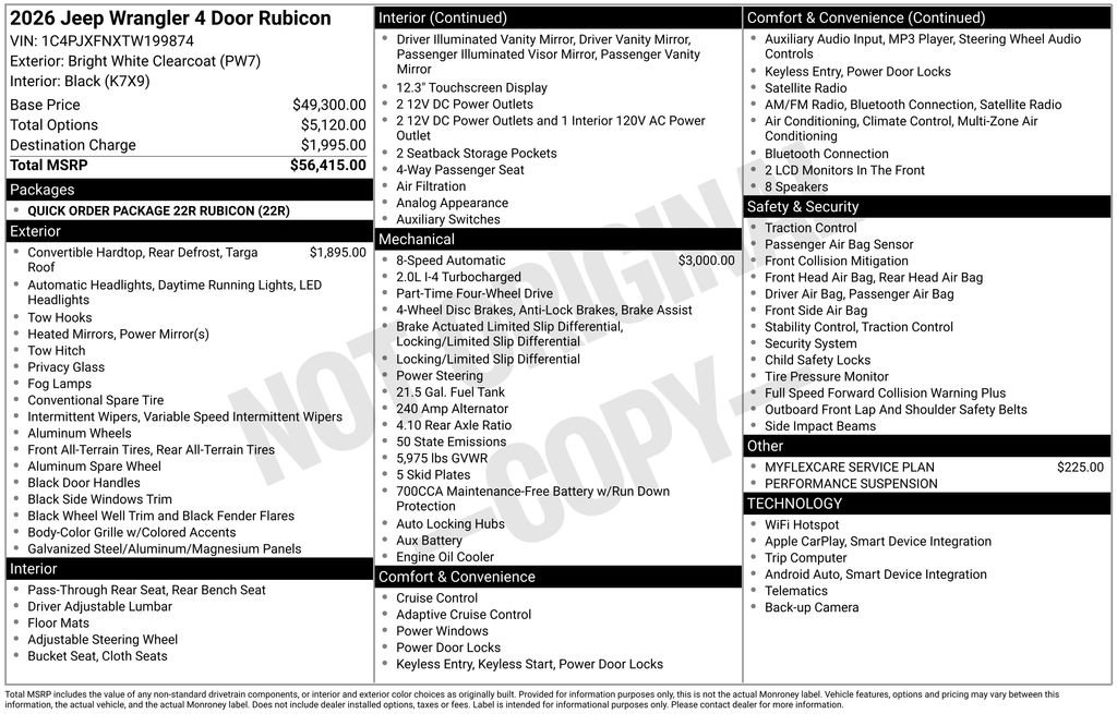 New 2026 Jeep Wrangler Unlimited Rubicon AWD/4WD image 15