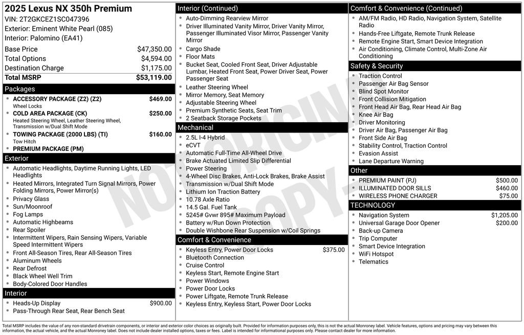 Used 2025 Lexus NX 350h AWD w/ Accessory Package (Z2) image 39