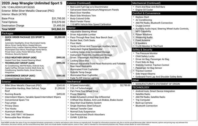 Certified 2020 Jeep Wrangler Unlimited Sport S image 16