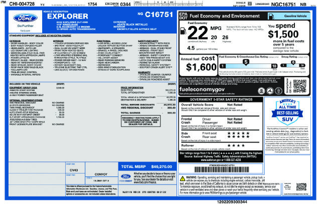 Certified 2022 Ford Explorer XLT w/ Equipment Group 202A AWD/4WD image 5