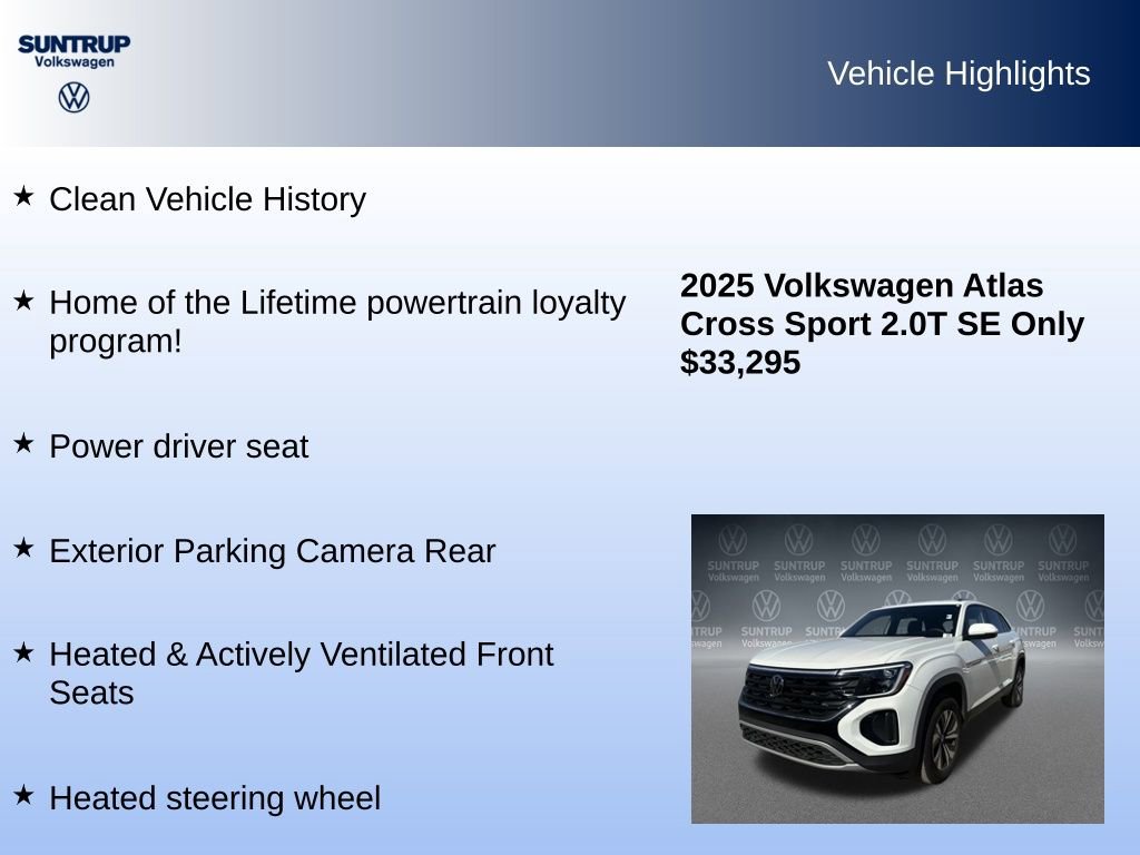 Used 2025 Volkswagen Atlas Cross Sport SE image 8