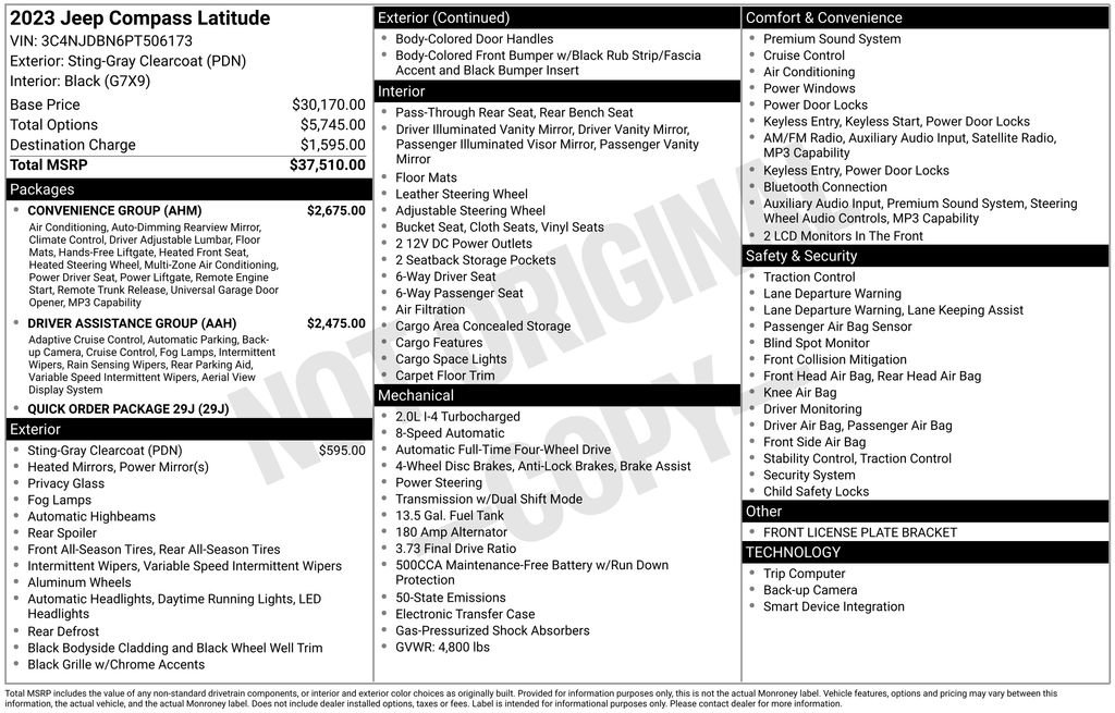 Used 2023 Jeep Compass Latitude w/ Convenience Group AWD/4WD image 44