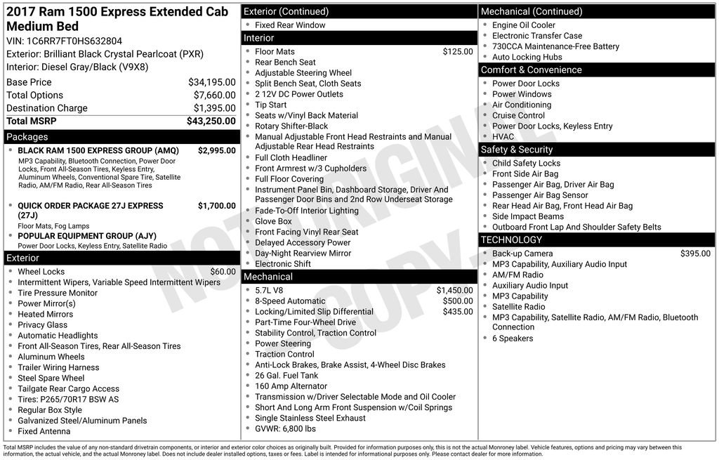 Used 2017 RAM 1500 Express w/ Black Ram 1500 Express Group AWD/4WD image 3