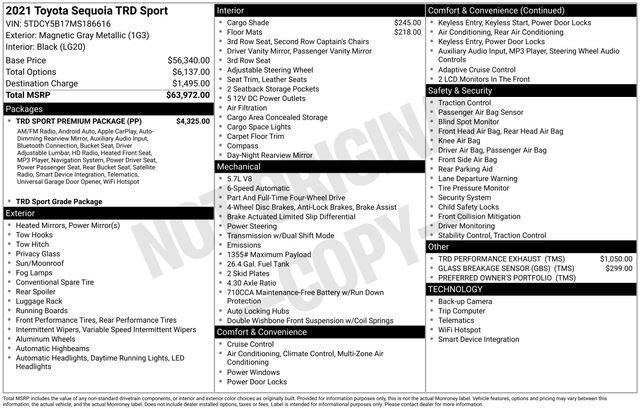 Used 2021 Toyota Sequoia TRD Sport w/ TRD Sport Premium Package AWD/4WD image 2