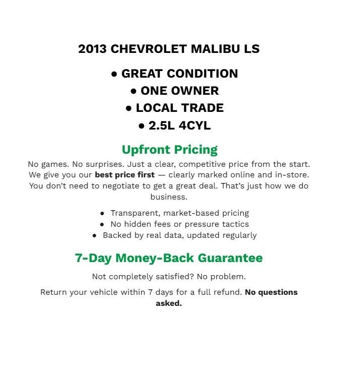 Used 2013 Chevrolet Malibu LS image 2