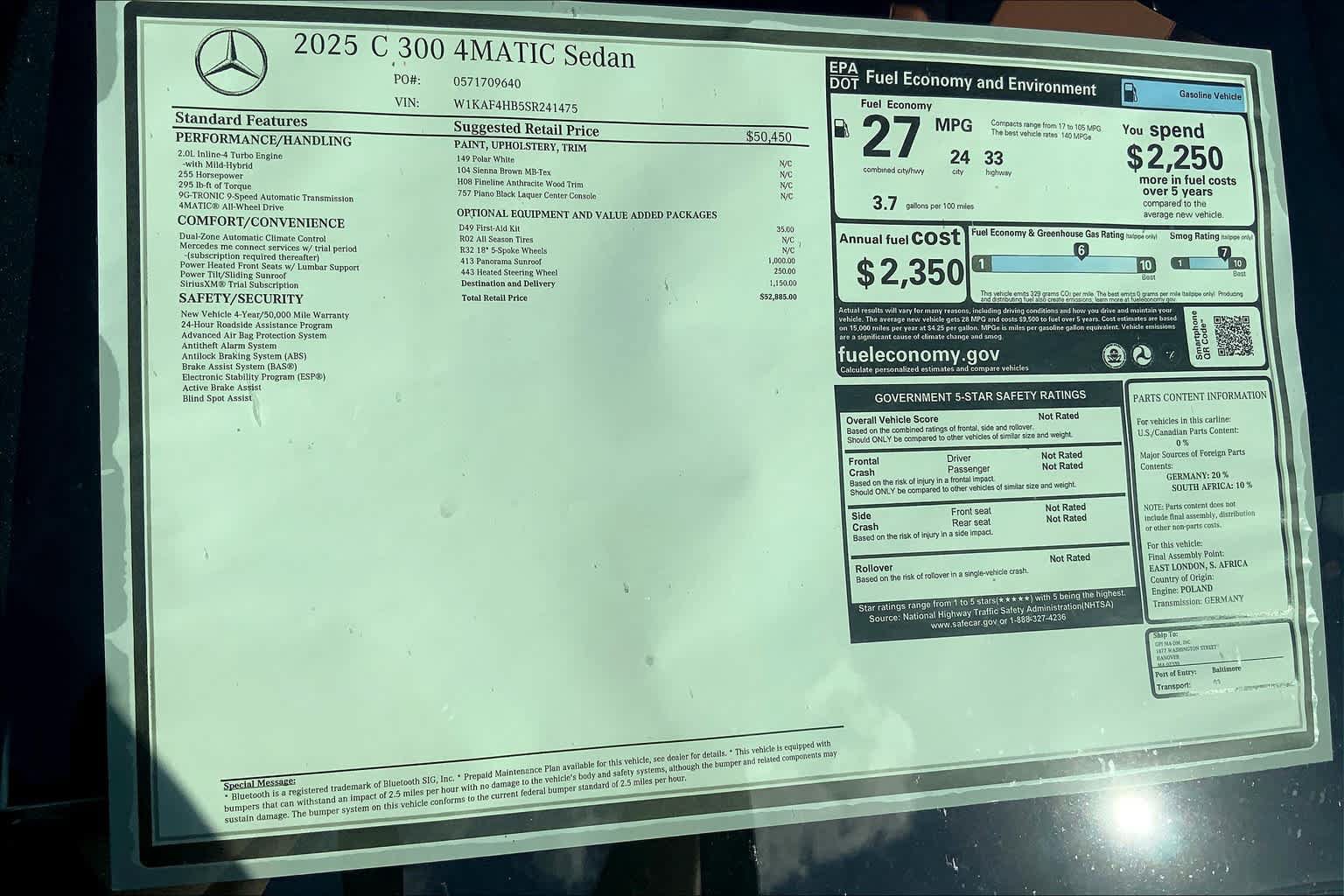 Certified 2025 Mercedes-Benz C 300 4MATIC Sedan image 19