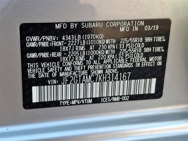 Used 2019 Subaru Crosstrek 2.0i Limited w/ Moonroof Package image 27