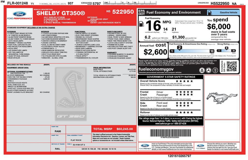 Certified 2017 Ford Mustang Shelby GT350 RWD image 13
