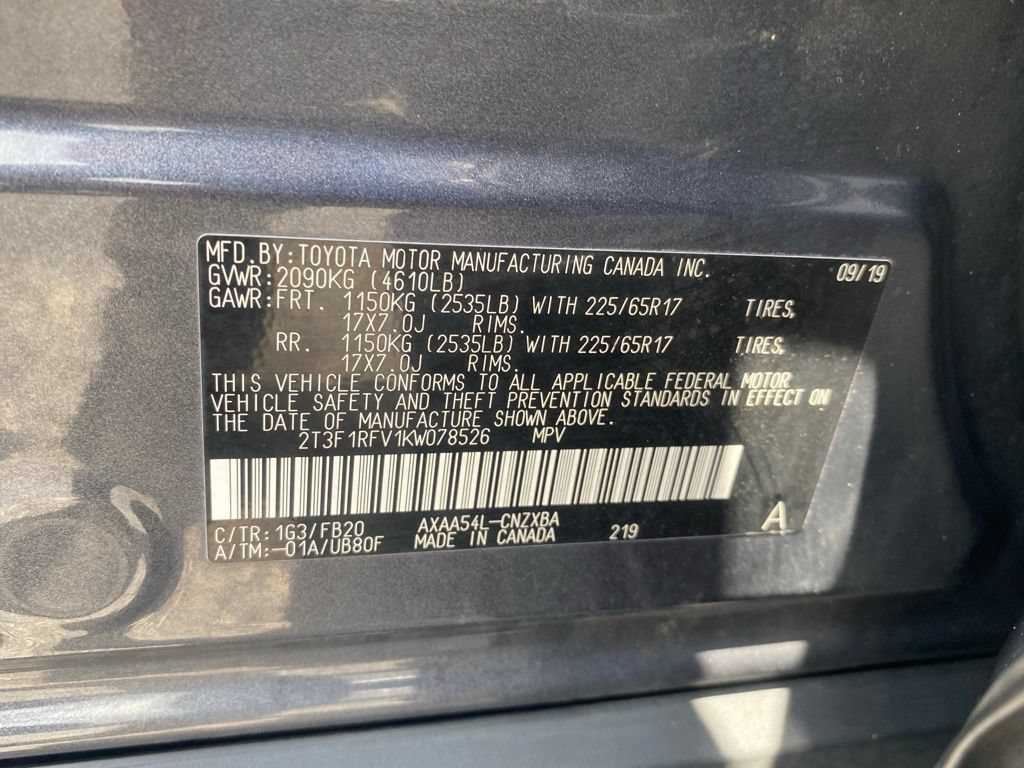 Used 2019 Toyota RAV4 LE w/ All Weather Liner Package AWD/4WD image 21