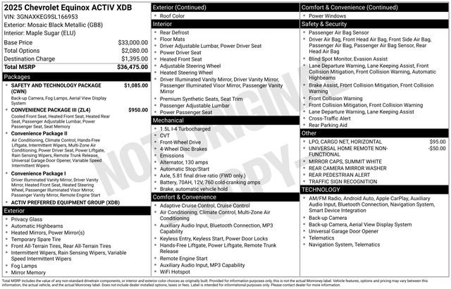 Used 2025 Chevrolet Equinox ACTIV w/ Safety and Technology Package FWD image 69