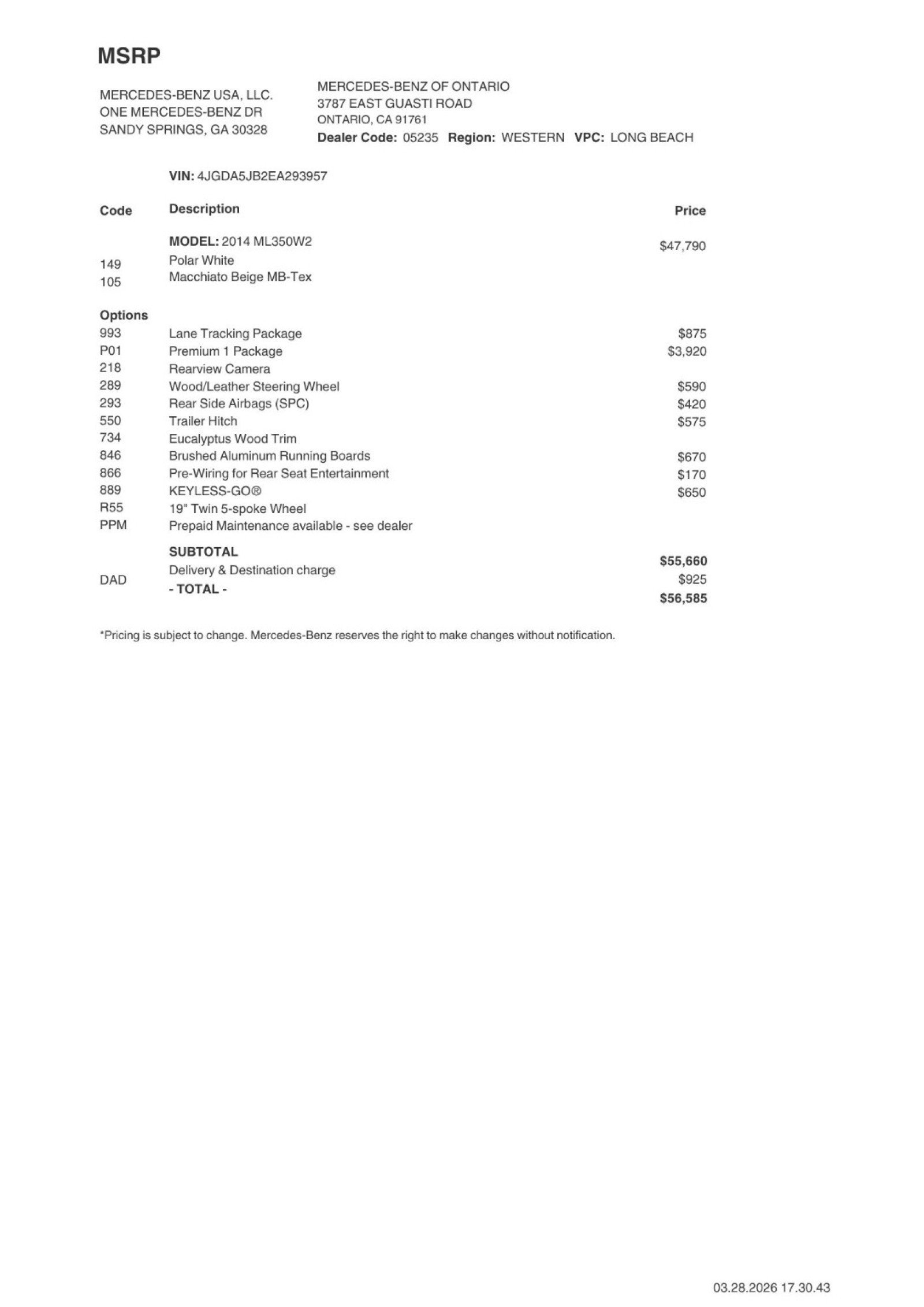 Used 2014 Mercedes-Benz ML 350 2WD image 2