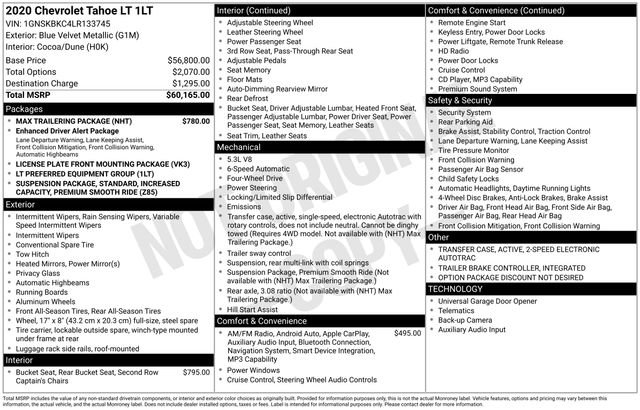 Used 2020 Chevrolet Tahoe LT w/ Max Trailering Package AWD/4WD image 21