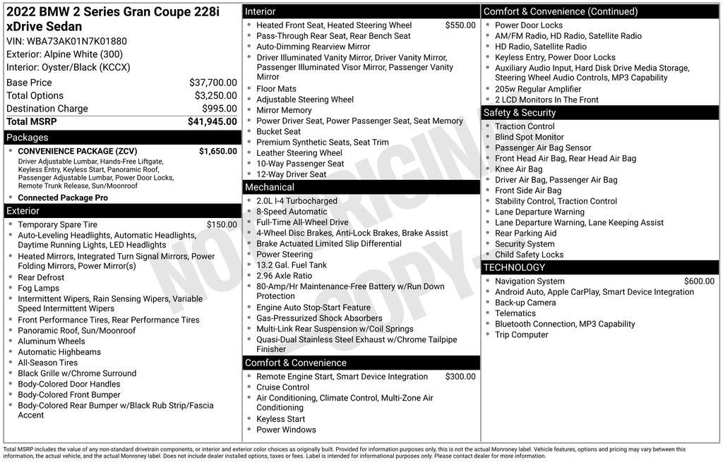 Used 2022 BMW 228i xDrive Gran Coupe w/ Convenience Package image 17
