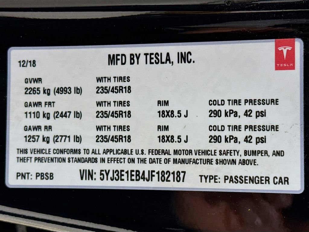 Used 2018 Tesla Model 3 Long Range AWD/4WD image 39