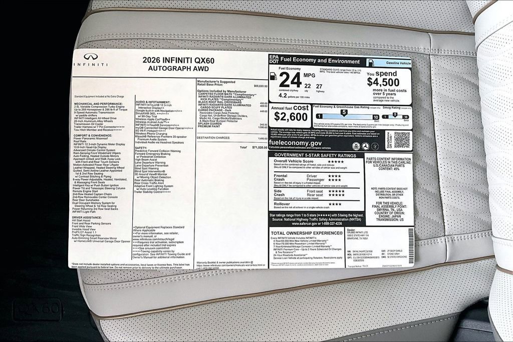 New 2026 INFINITI QX60 Autograph w/ Dark Cargo Package image 38