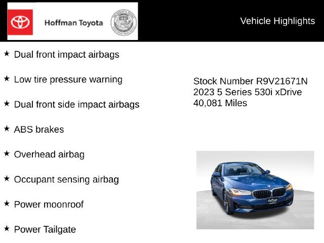 Used 2023 BMW 530i xDrive w/ Premium Package AWD/4WD image 30