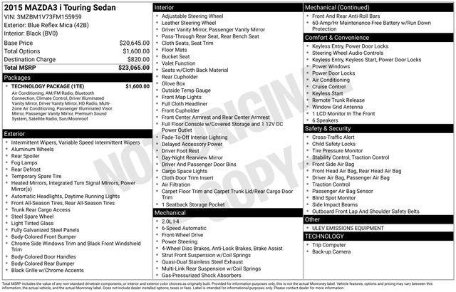 Used 2015 MAZDA MAZDA3 i Touring w/ Technology Package FWD image 20