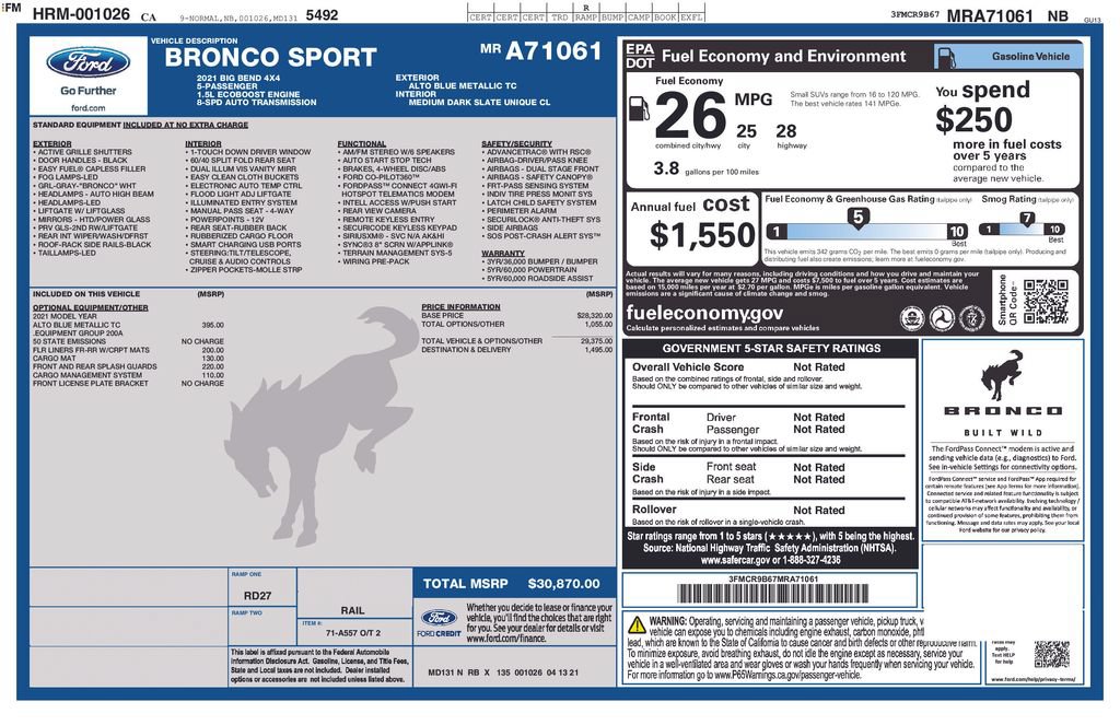 Used 2021 Ford Bronco Sport Big Bend AWD/4WD image 2