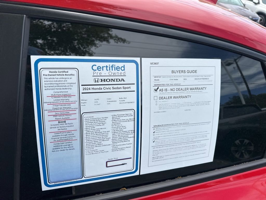 Certified 2024 Honda Civic Sport image 11