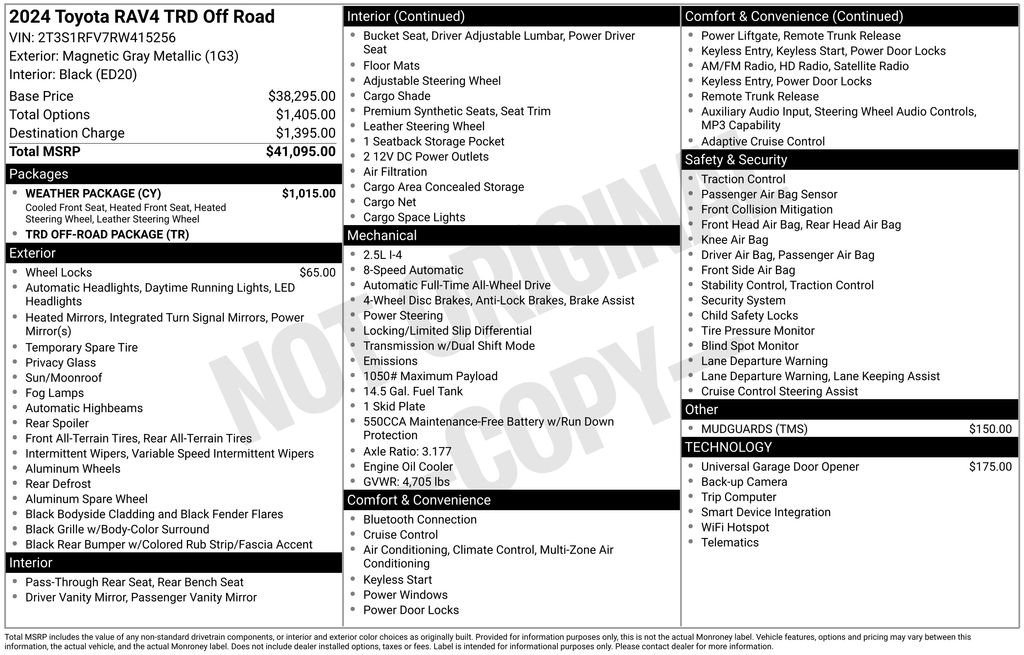 Used 2024 Toyota RAV4 TRD Off-Road w/ Weather Package AWD/4WD image 29