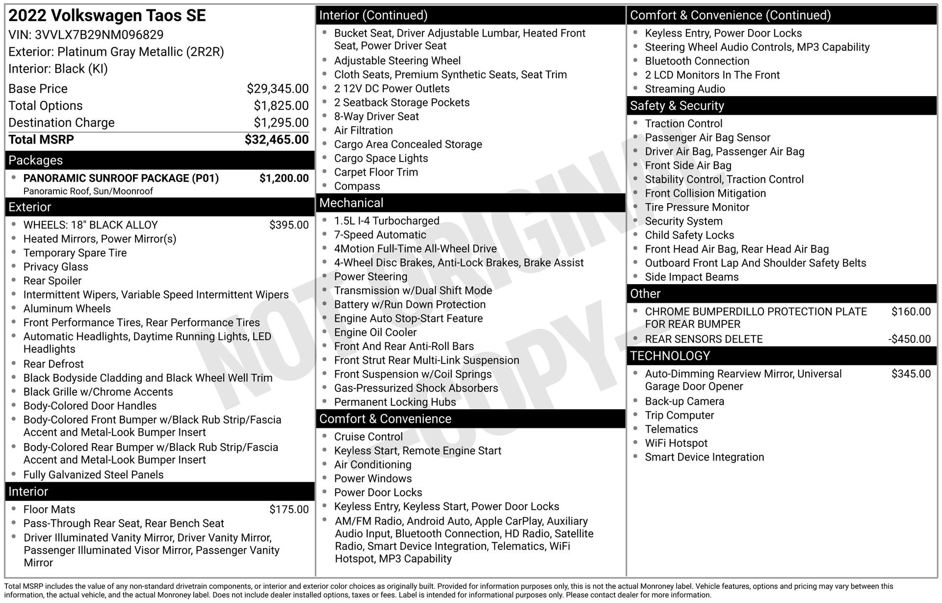 Used 2022 Volkswagen Taos SE w/ Panoramic Sunroof Package image 3
