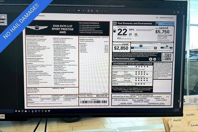 New 2026 Genesis GV70 2.5T Sport Prestige AWD/4WD image 18