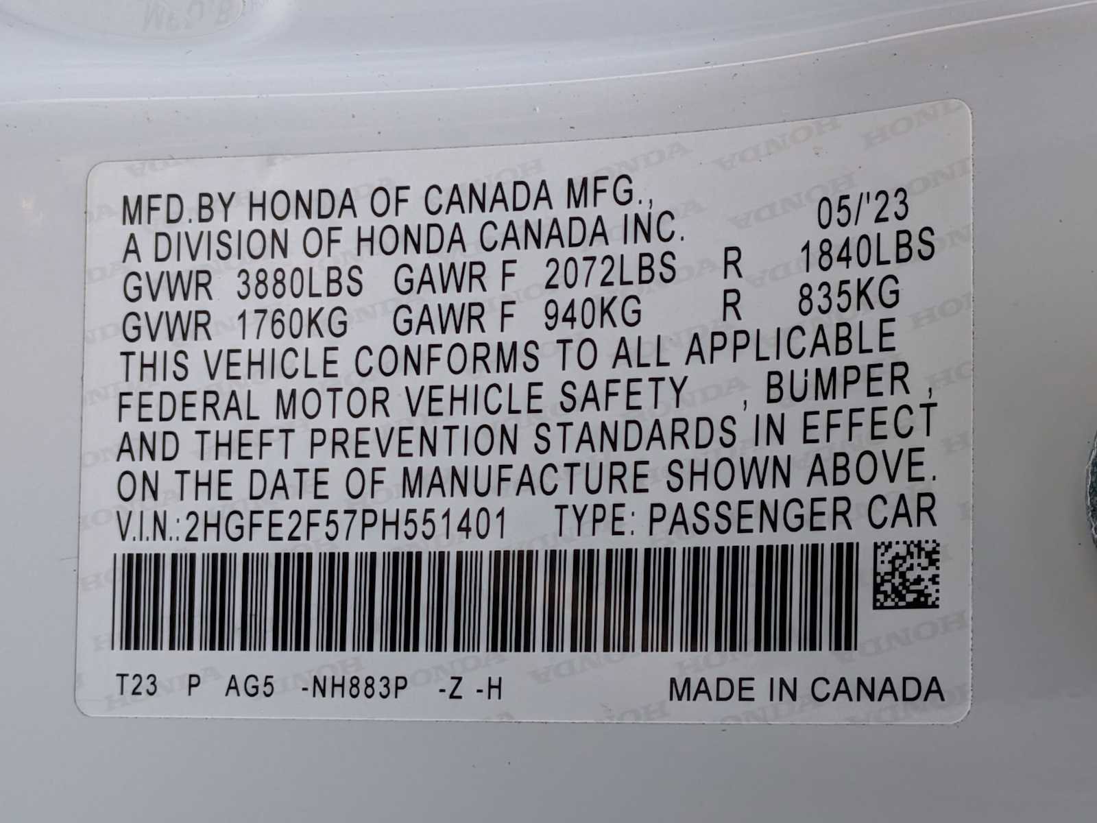 Certified 2023 Honda Civic Sport image 29