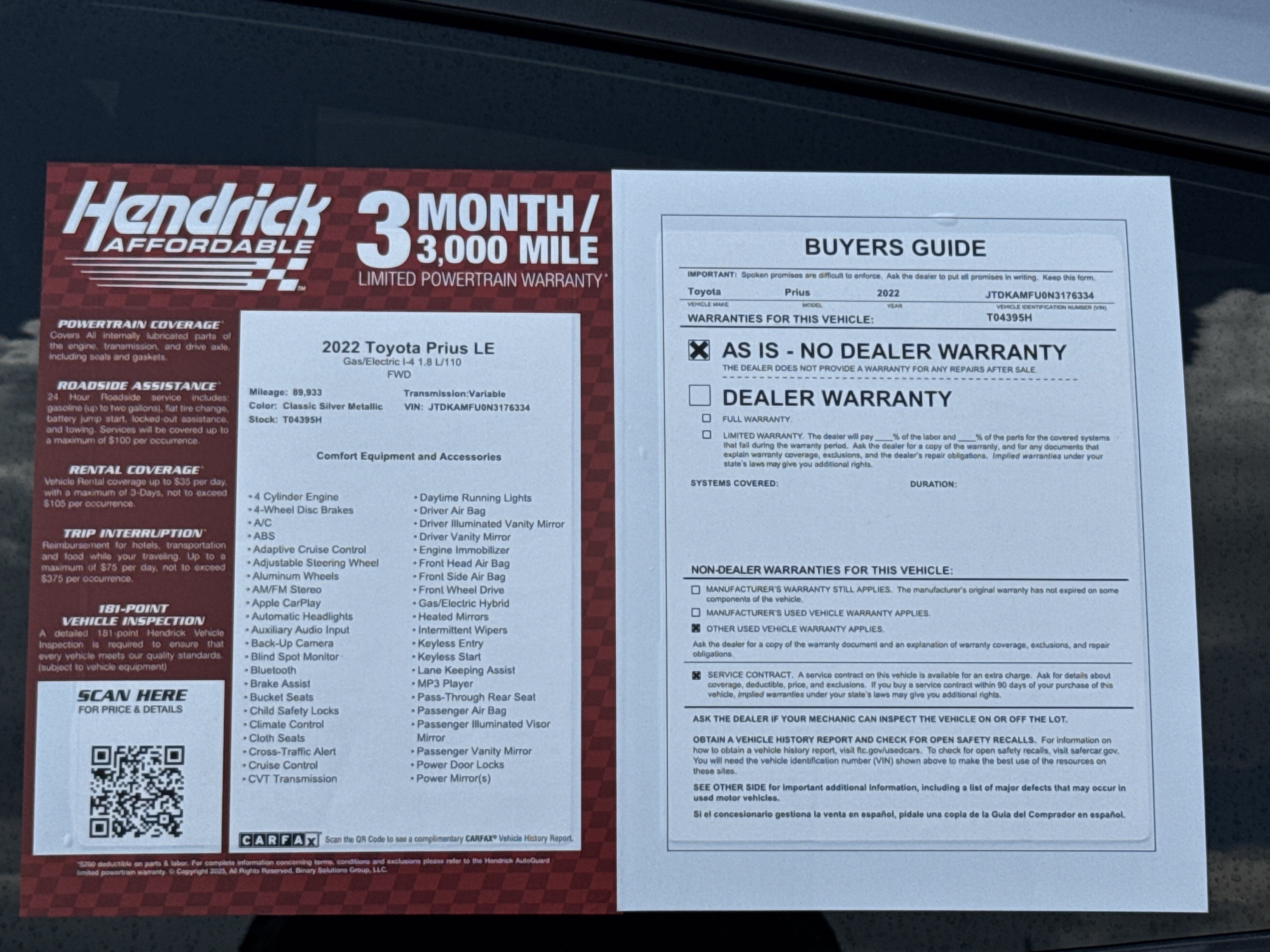 Used 2022 Toyota Prius LE FWD image 35