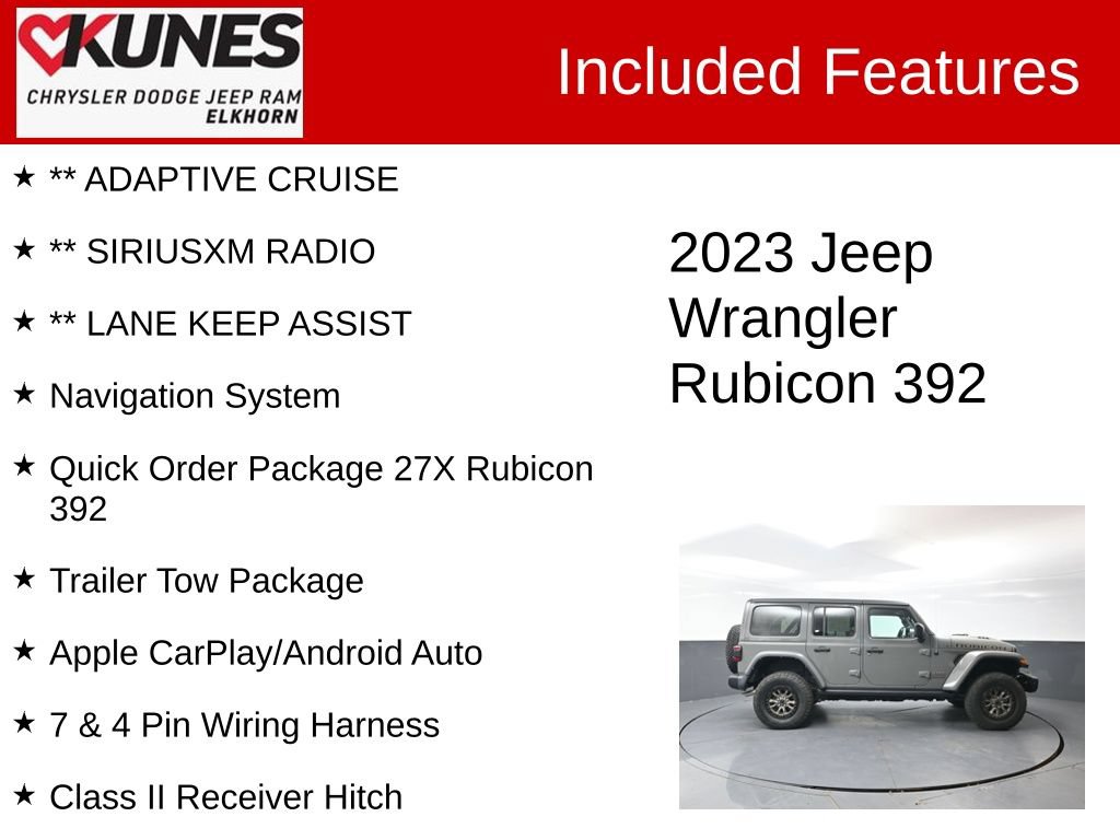 Used 2023 Jeep Wrangler Unlimited Rubicon 392 w/ Trailer Tow Package AWD/4WD image 4