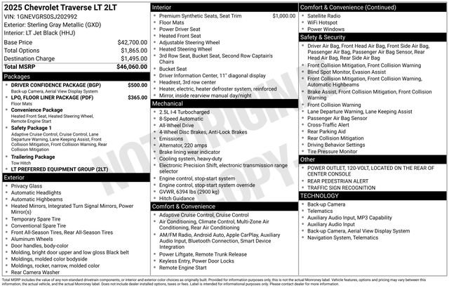 Certified 2025 Chevrolet Traverse LT w/ Driver Confidence Package AWD/4WD image 7