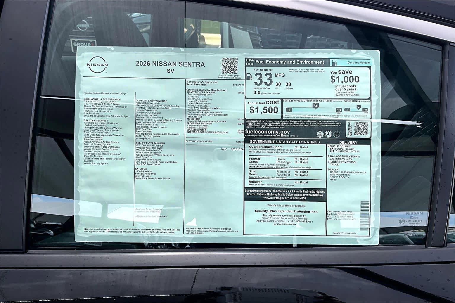 New 2026 Nissan Sentra SV FWD image 19