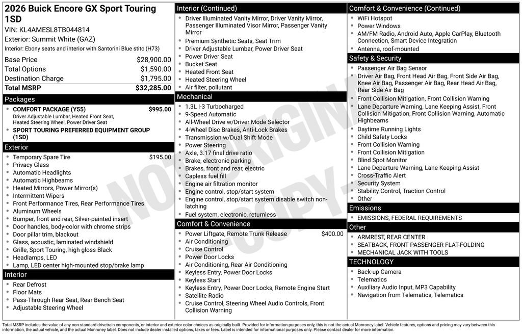 New 2026 Buick Encore GX Sport Touring w/ Comfort Package image 34