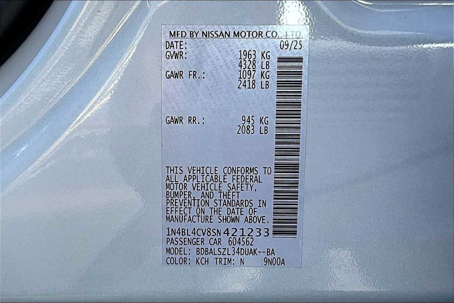 New 2025 Nissan Altima 2.5 SR image 22