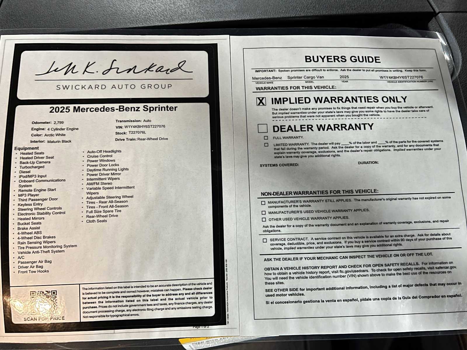 Used 2025 Mercedes-Benz Sprinter 2500 image 35