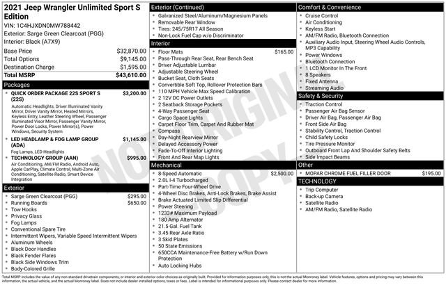 Used 2021 Jeep Wrangler Unlimited Sport S image 15