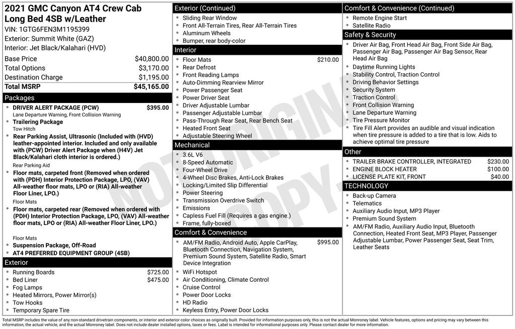 Used 2021 GMC Canyon AT4 w/ Driver Alert Package image 2