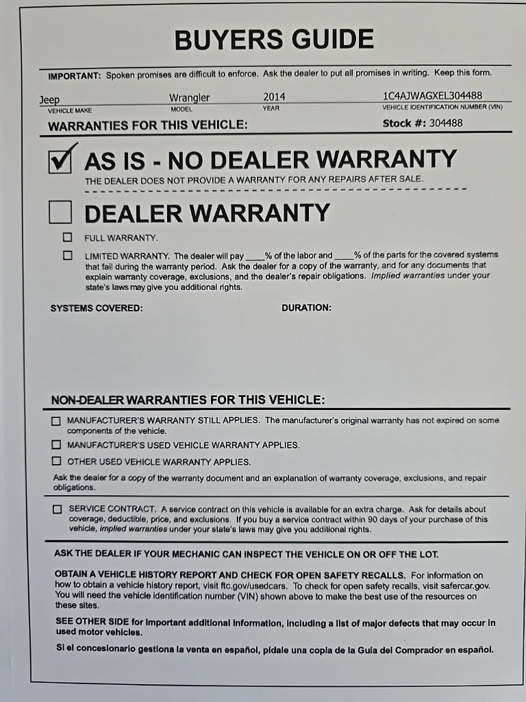 Used 2014 Jeep Wrangler Sport image 21