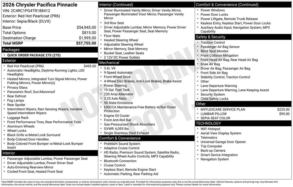 New 2026 Chrysler Pacifica Pinnacle image 6