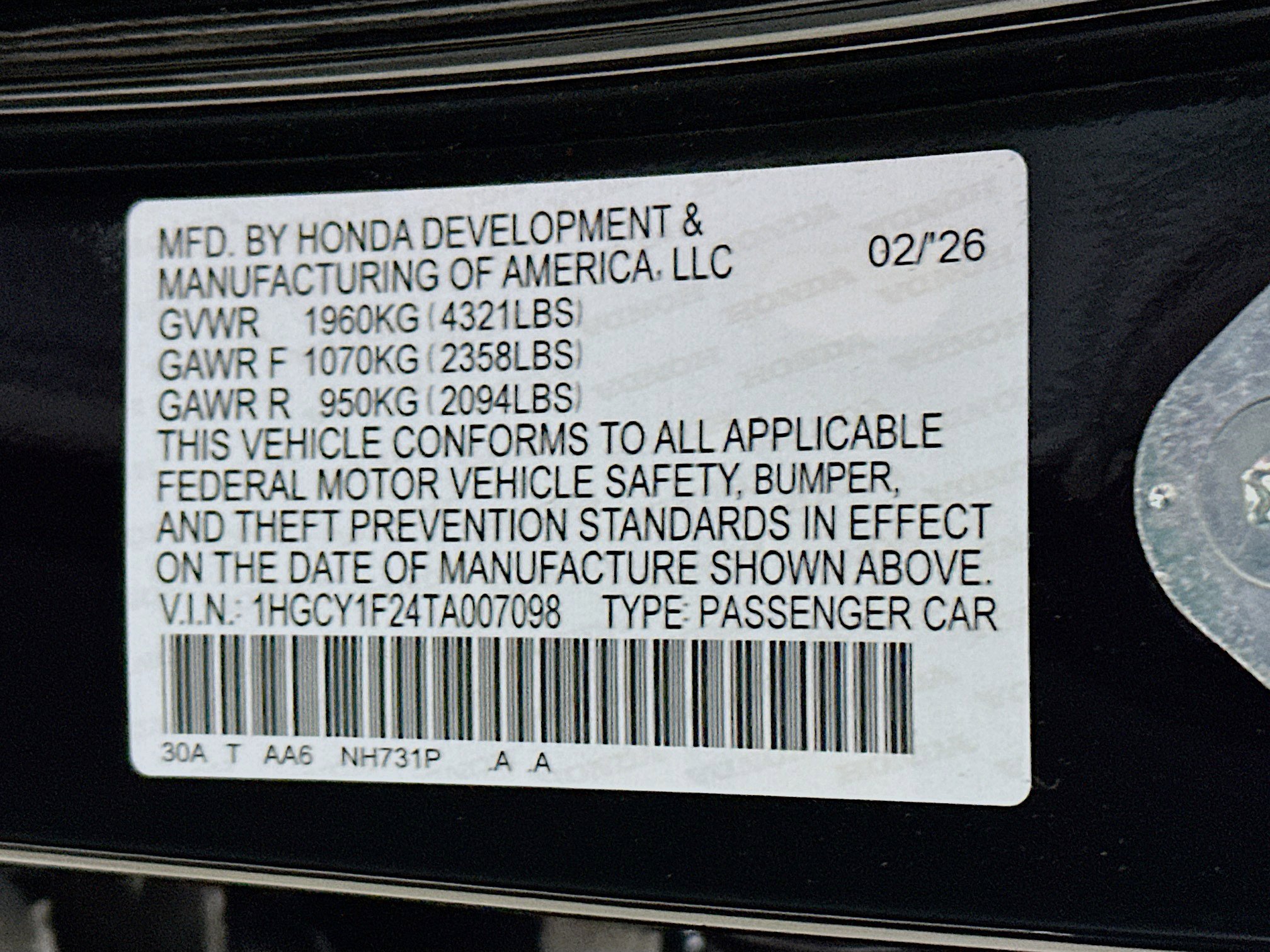 New 2026 Honda Accord LX image 30