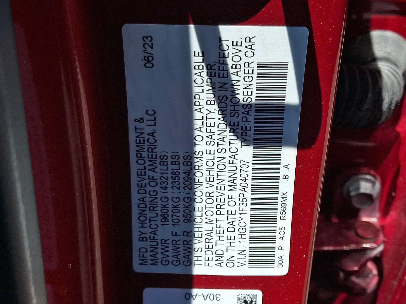 Certified 2023 Honda Accord EX image 27